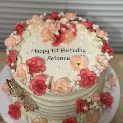 One tier 8 inch 2 layer cake
