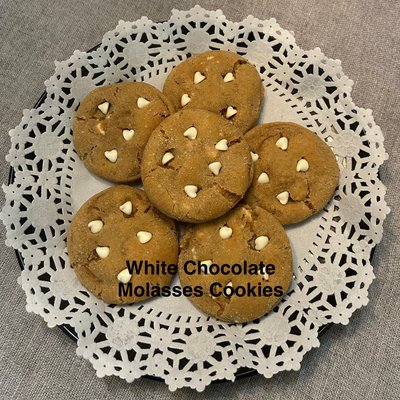 White Chocolate Chip Molasses Cookies
