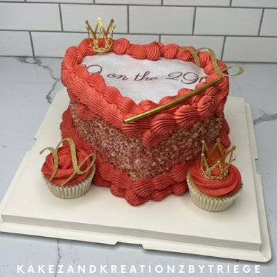 8 Inch Two layer Heart cake 