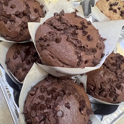 Sourdough Double Chocolate Muffins