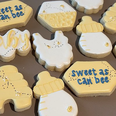 Custom Decorated Sugar Cookies “Sweet As Can Bee” 5 Designs