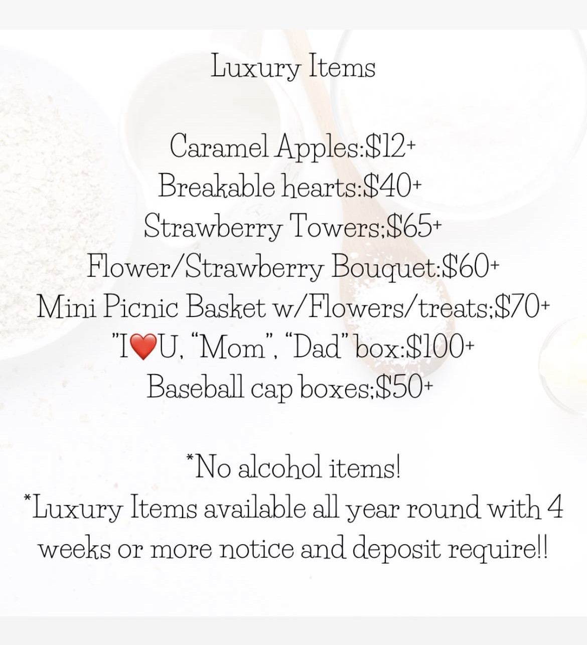 Luxury Items. 