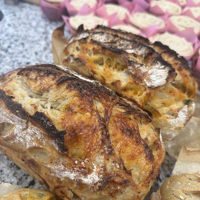 Cheesy Garlic Sourdough Loaf