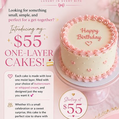 One Layer 8 Inch Cakes 