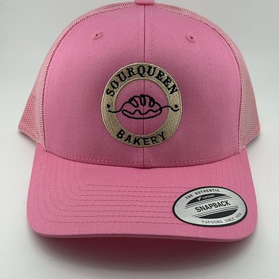 SOURQUEEN Embroidered Pink Trucker Hat