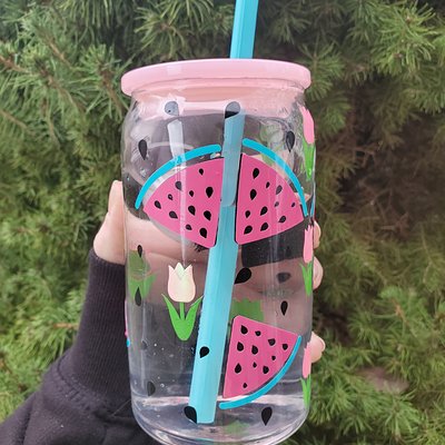 🍉Watermelon Color Changing Glass Tumbler 