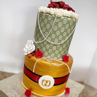 Custom “2 Tier” Fondant & Hand painted Designer Cake (Serves Up To 64 Slices)