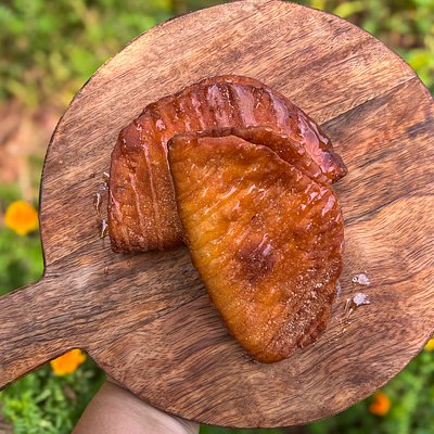 Fried Sweet Potato Pie With Caramel Topping