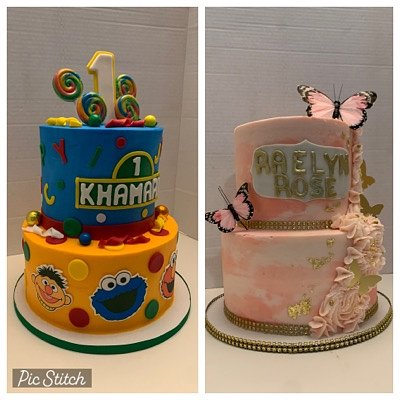 2 Tier Cake ( 2 Flavors / Serves Approximately 45 People ) ( Pricing Increases With Design Complexity )