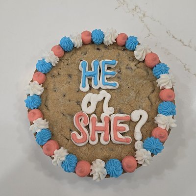 Gender Reveal Cookie Cake