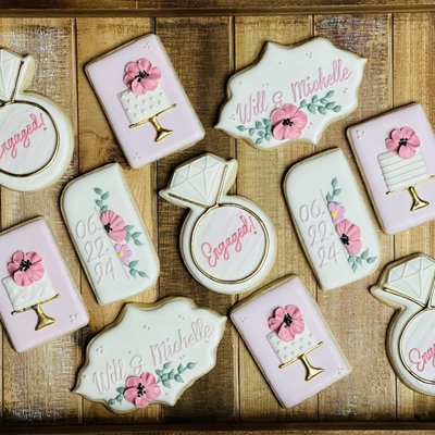 Custom Wedding/Bridal Themed Cookies