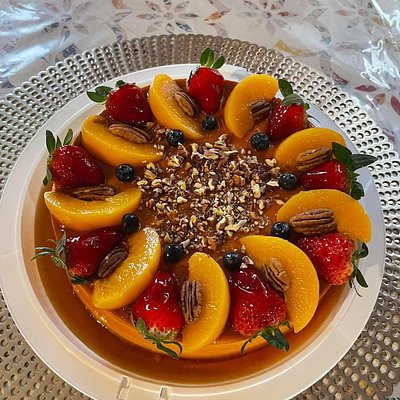 Decorated Flan 10” Heart