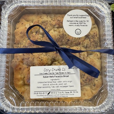 Italian Herb Focaccia (1 Whole 8/8” Pan)
