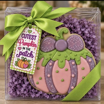 Pink Pumpkin individual Cookie