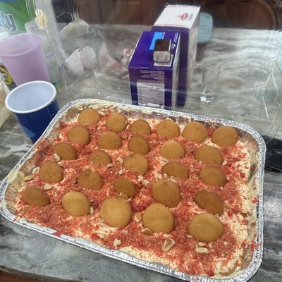 Pan of Banana & Strawberry Pudding 🍓