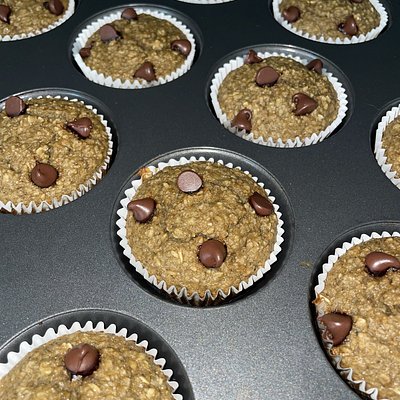 Banana Oat Choc Chip Muffins