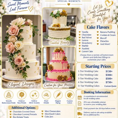 Wedding, Anniversary & Bridal Cakes