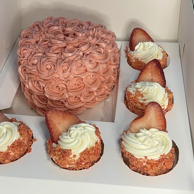 (4x4 In) Cake + 5 Cupcake Package