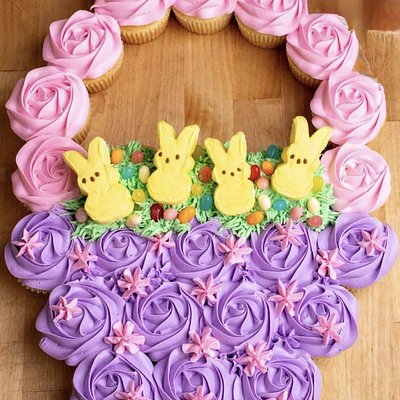 Easter Basket Cupcake Cake