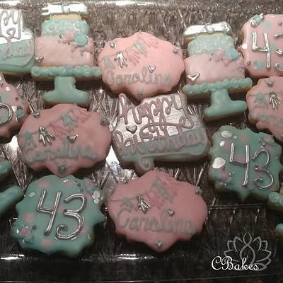 Silver&Pink Birthday Sugar Cookies