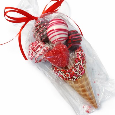 Half Dozen Cake Pop Bouquet In Waffle Cone 