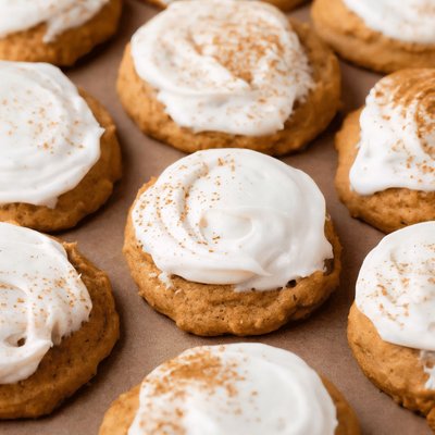 Standard Size Soft Pumkin Cookie With Cream Cheese Frosting 
