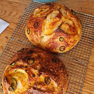 Jalapeño Cheddar Sourdough Boule Loaf