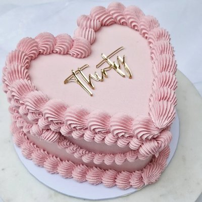 Pink Heart Cake