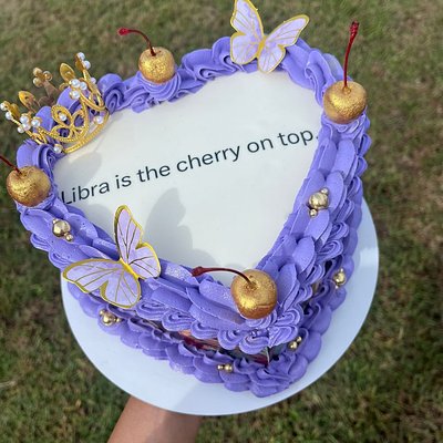 8 Inch Heart Cake (With Pics Around Sides)