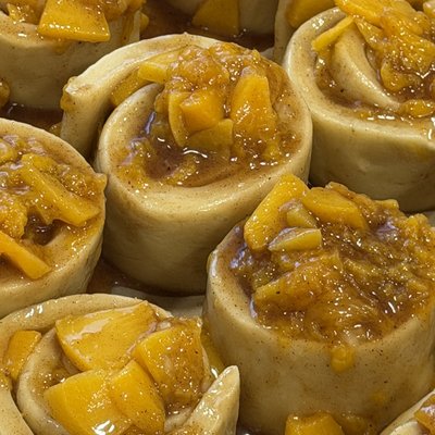 Peach Cobbler Rolls - Half Dozen