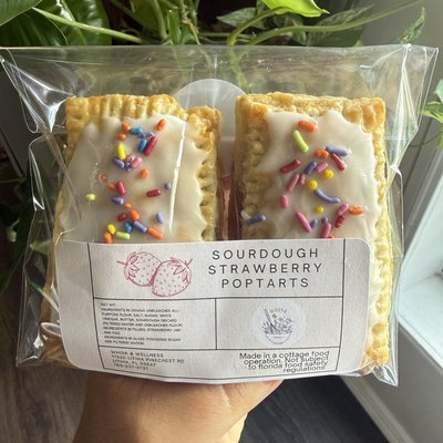 Sourdough Pop tarts (4 Count) Strawberry Or Apple Pie Filling 