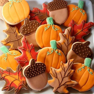 1 Dozen Iced Sugar Cookies Fall