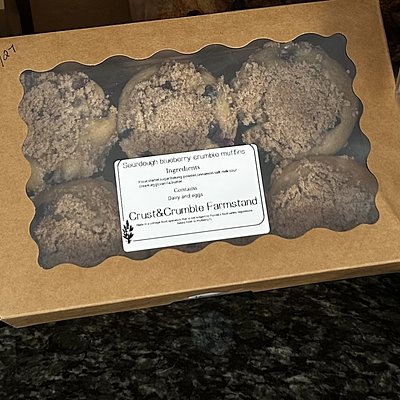 Sourdough Blueberry Crumble Muffins 6pk