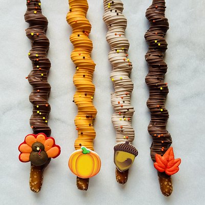 Caramel Wrapped Chocolate Covered pretzels 