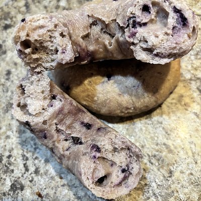 Blueberry Sourdough Bagels