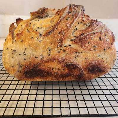 Black Sesame Seed Sourdough Loaf