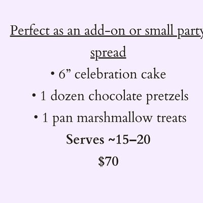 Add On Or For Smaller Celebrations 