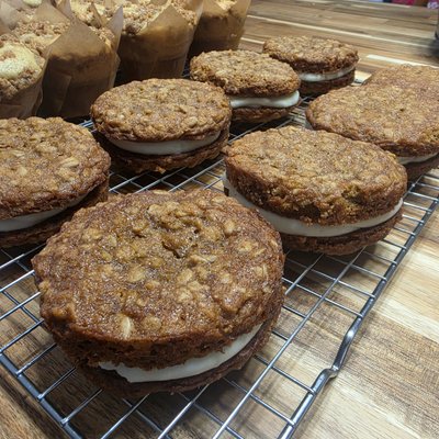Giant Sourdough Oatmeal Cream Pies