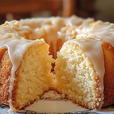 Vanilla Buttermilk Pound Cake with Cream Cheese Glaze