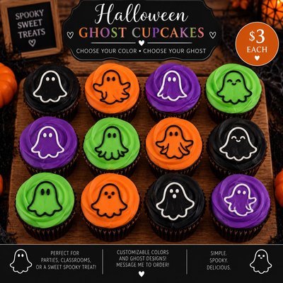 👻 Halloween Ghost Cupcakes! 🎃