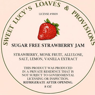 *Small Batch*Sugar Free Strawberry Jam 8oz