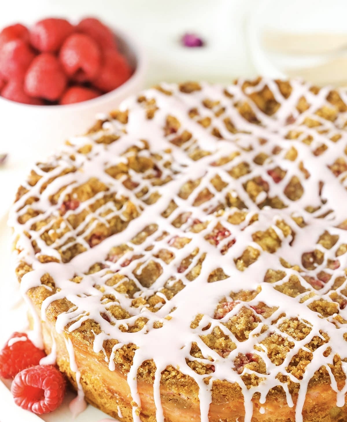 Raspberry Rose Coffee Cake 8”