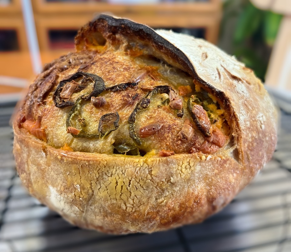Two Flavor Savory Sourdough Loaf