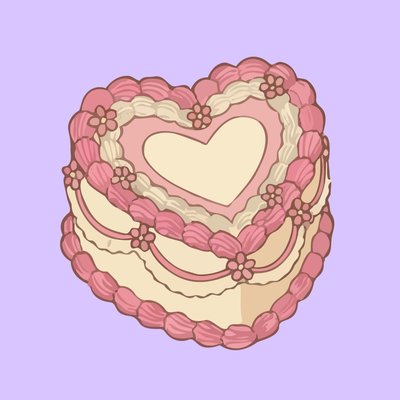 Vintage Heart Cake 9” 