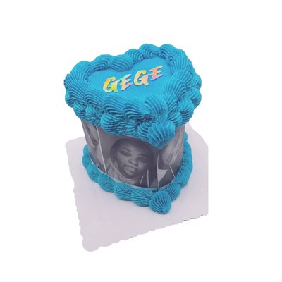 6 Inch Vintage Heart Cake W/Photos