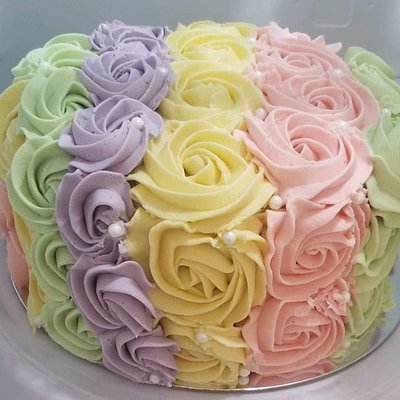 Multi Color Rosette Cake