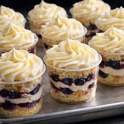 Lemon Cake Cups (with Blueberries, Raspberries Or Strawberries)