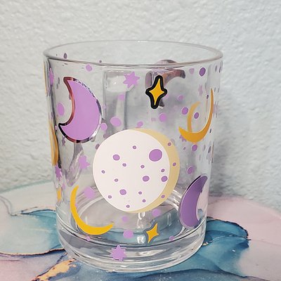 🌙Moons & Stars Glass Mug 