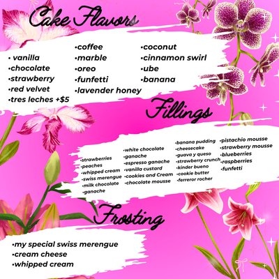 *New* Cake Menu
