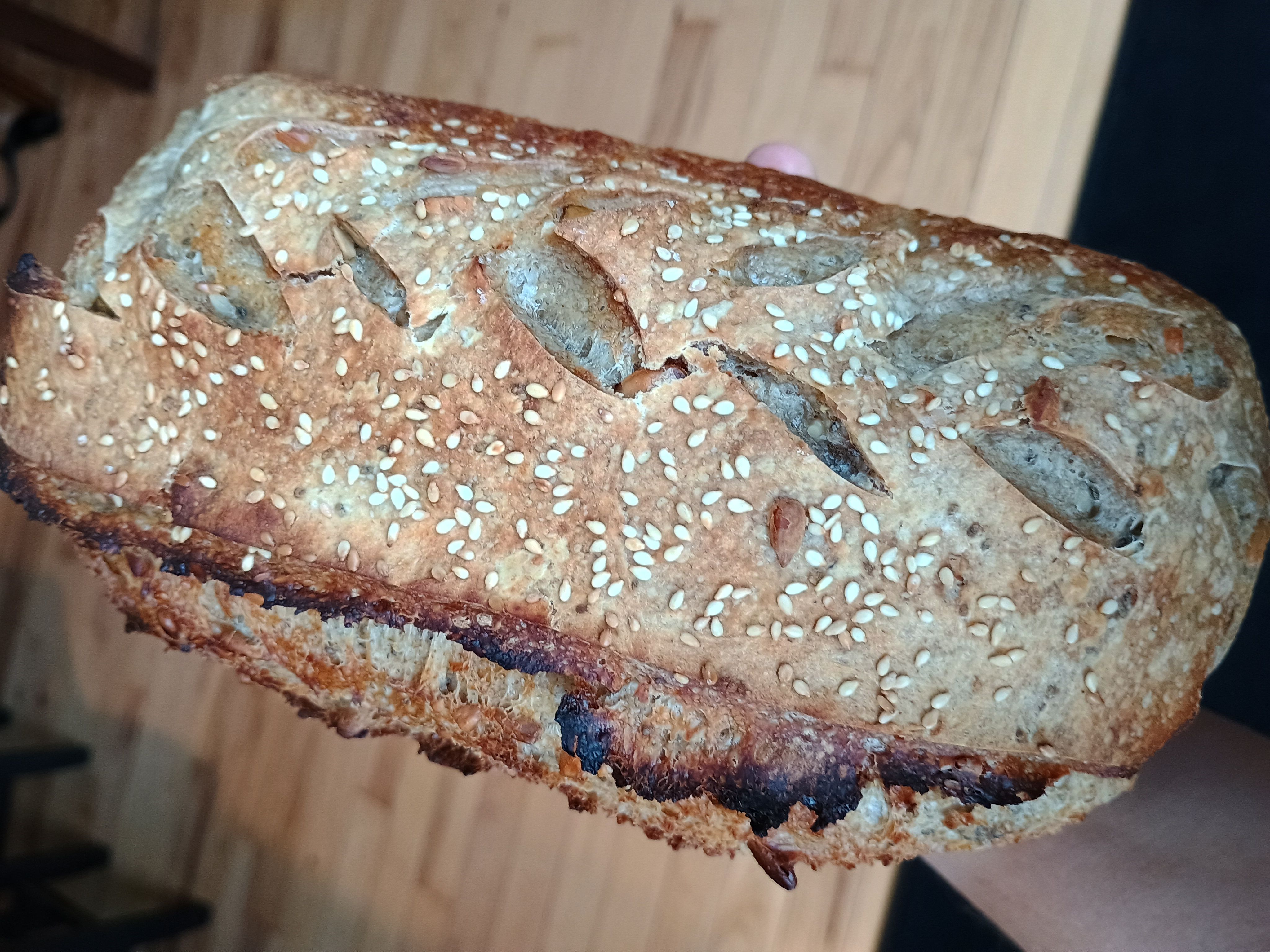 "Bird Bread" (Seeded Sourdough) Loaf